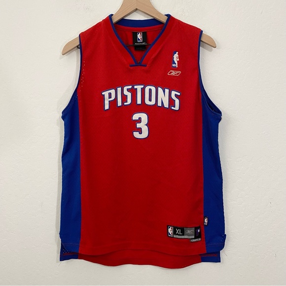 Reebok NBA Pistons 3 Wallace Men’s XL Vintage Basketball Jersey Retro Sports - Picture 1 of 5